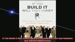 READ book  If You Build It Will They Come Three Steps to Test and Validate Any Market Opportunity Free Online