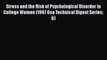 Read Stress and the Risk of Psychological Disorder in College Women (1997 Osa Technical Digest