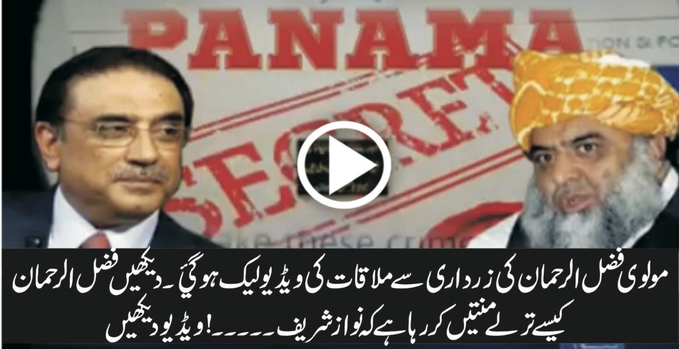 Fazul Ur Rehman Contacts Asif Zardari On Behalf On Nawaz Sharif - Video Leakes