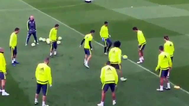 Watch Keylor Navas nutmegging James Rodriguez during practice