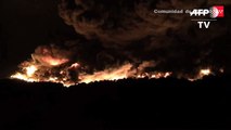 Enorme incendio en vertedero de llantas en España