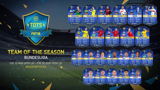 Fifa 16 Bundesliga TOTS! Ft. TOTS Aubameyang, TOTS Costa, TOTS Lewandowski & More! - FIFA 16 Ultimate Team