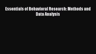 [PDF] Essentials of Behavioral Research: Methods and Data Analysis Download Full Ebook