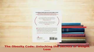 PDF  The Obesity Code Unlocking the Secrets of Weight Loss PDF Online