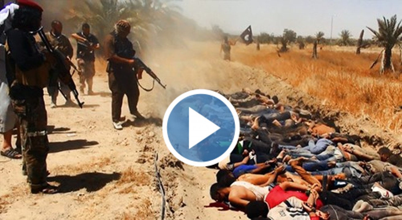 World quakes before the barbarian prisoners executed scene of Syria Islamic State