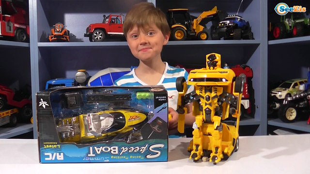 Трансформер Бамблби. Сюрприз для Игорька. Катер на радиоуправлении. Распаковка и обзор игрушек