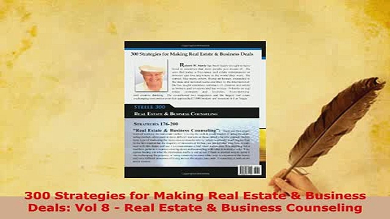 PDF  300 Strategies for Making Real Estate  Business Deals Vol 8  Real Estate  Business Download Online