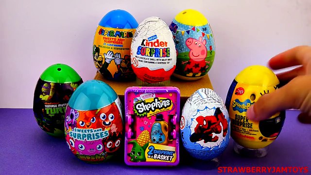 Toys Story - Peppa Pig Shopkins Kinder Surprise Spiderman Spongebob TMNT - Surprise Eggs