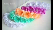 DIY Kanzashi tulip - веночек в стиле канзаши ( канзаши тюльпан)