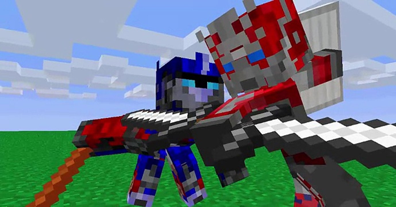 Transformers dotm Optimus prime vs Sentinel prime vs Megatron MINECRAFT VERSION