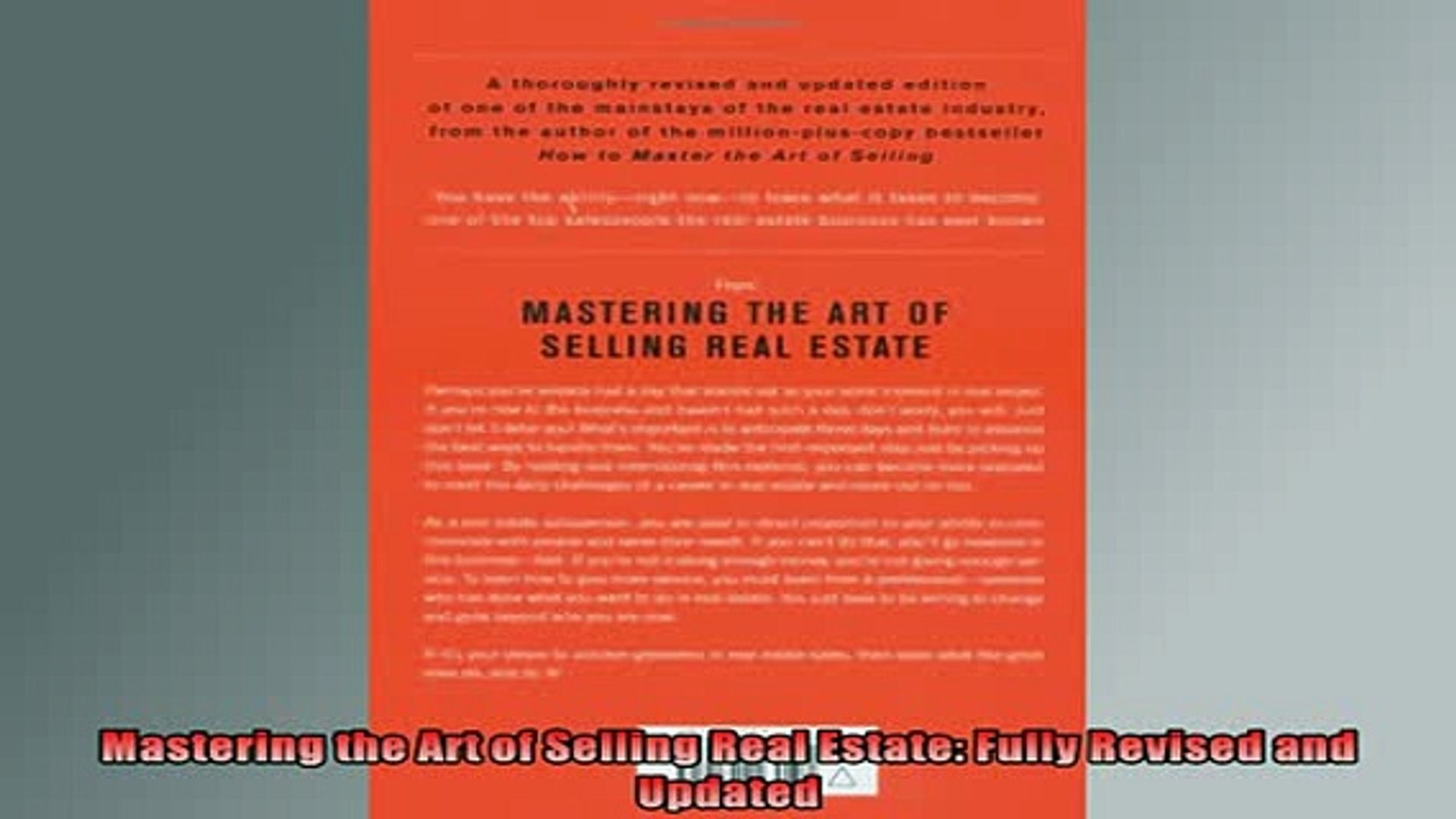 Downlaod Full Pdf Free Mastering The Art Of Selling Real Estate Fully Revised And Updated Free Online - 