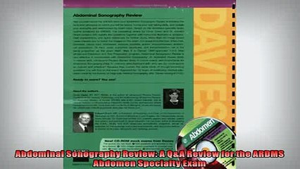 Free PDF Downlaod  Abdominal Sonography Review A QA Review for the ARDMS Abdomen Specialty Exam  DOWNLOAD ONLINE