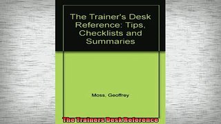 READ book  The Trainers Desk Reference  FREE BOOOK ONLINE