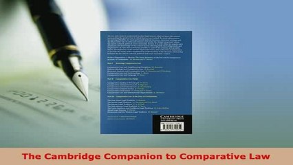 PDF  The Cambridge Companion to Comparative Law Free Books