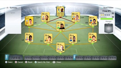 FIFA 14 Ultimate Team - Squad Builder - CHEAP PREMIER LEAGUE