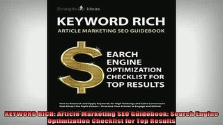 READ book  KEYWORD RICH Article Marketing SEO Guidebook Search Engine Optimization Checklist for Free Online