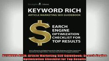 READ book  KEYWORD RICH Article Marketing SEO Guidebook Search Engine Optimization Checklist for Free Online