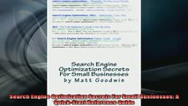 READ FREE Ebooks  Search Engine Optimization Secrets For Small Businesses A QuickStart Reference Guide Free Online