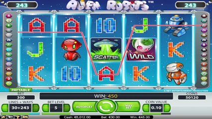 Alien Robots ilmainen kasino kolikkopeli NetEnt Video Esikatselu