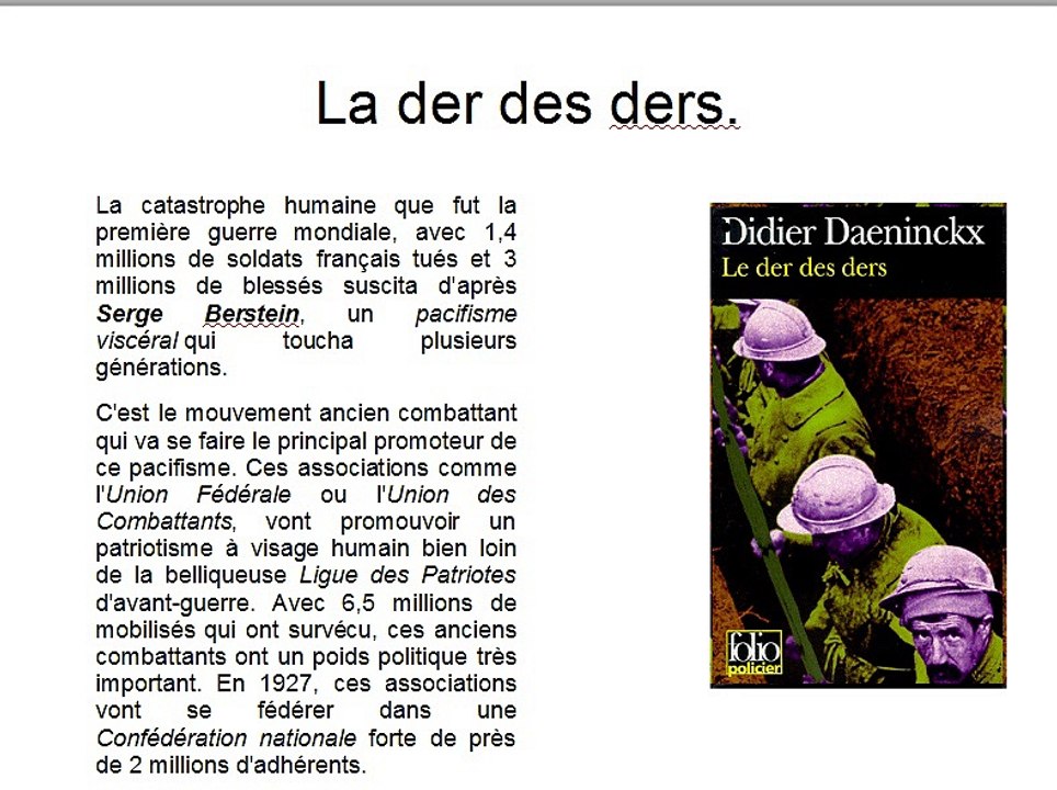 Le pacifisme dans l'entre-deux-guerres.