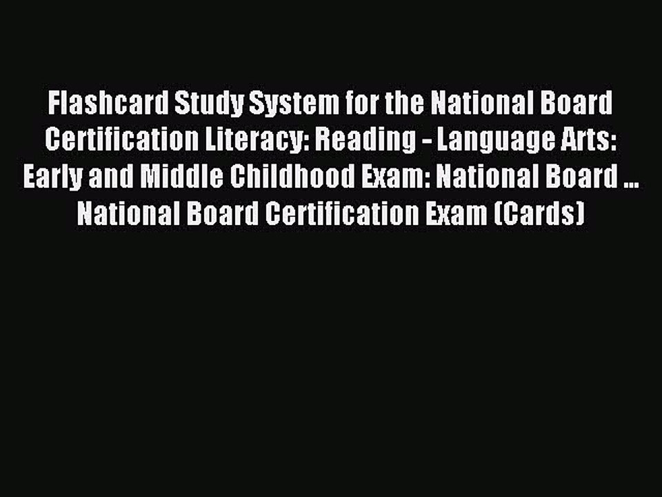 Read Flashcard Study System for the National Board Certification Literacy: Reading - Language