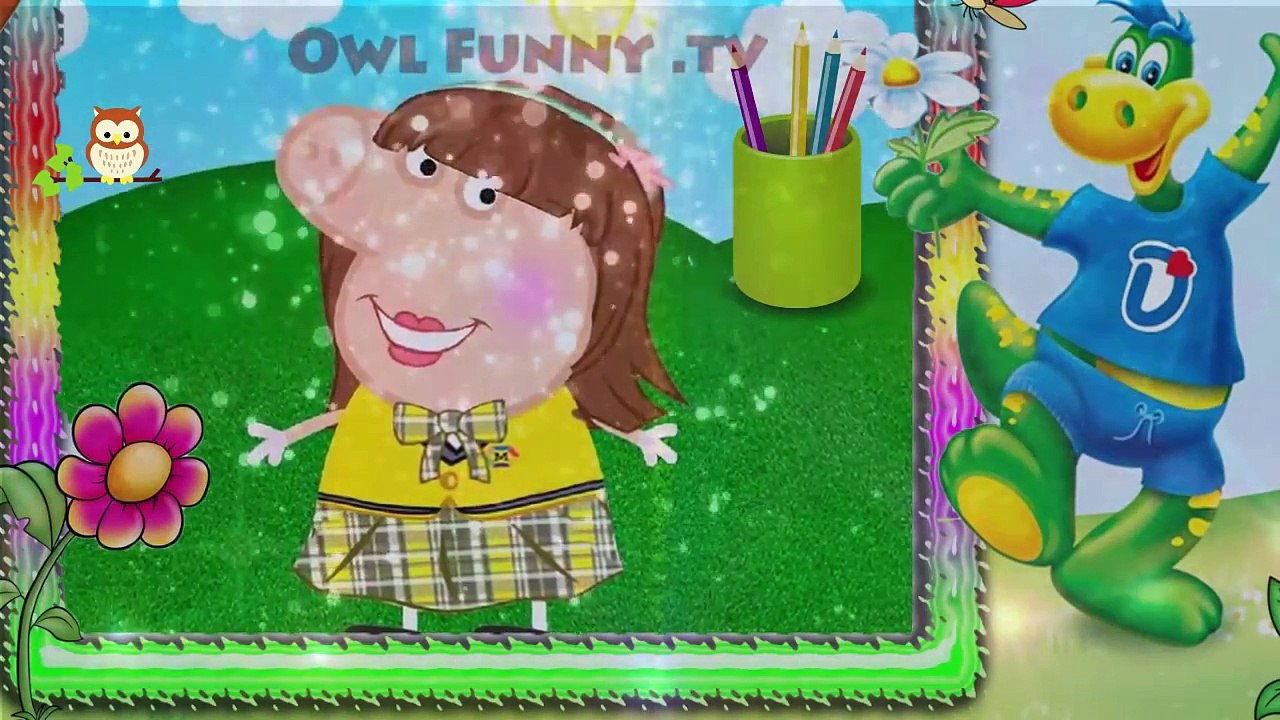Peppa Pig esenhar Carrossel em Daddy Fingers Painting /  Family Finger Song Nursery Rhymes Lyrics