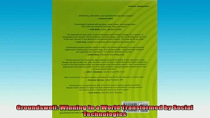 READ book  Groundswell Winning in a World Transformed by Social Technologies Online Free