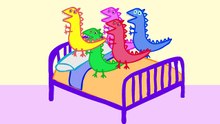 Five little Dinosaurs jumping on bed Peppa Pig Ballerina new episode 2016 songs for Kids  #