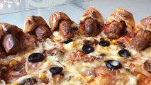 sausages stuffed crust pizza