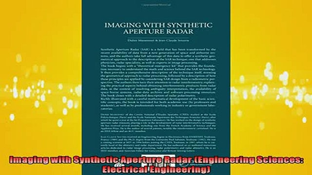 READ book Imaging with Synthetic Aperture Radar Engineering Sciences Electrical Engineering Full EBook