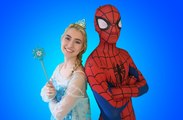 Elsa Saves Spiderman From Joker - IRL - Superhero Movie! (1080p)