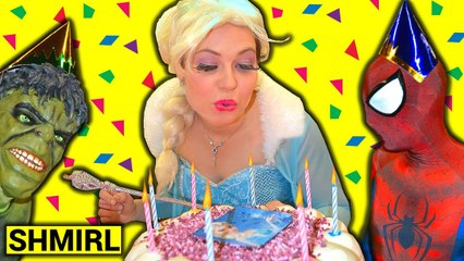 FROZEN ELSA BIRTHDAY PARTY Indoor Playground SPIDERMAN HULK - Superhero Movie in Real Life - SHMIRL (1080p)