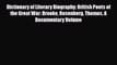 [PDF] Dictionary of Literary Biography: British Poets of the Great War: Brooke Rosenberg Thomas