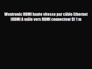 Wentronic HDMI haute vitesse par câble Ethernet (HDMI A mâle vers HDMI connecteur D) 1 m