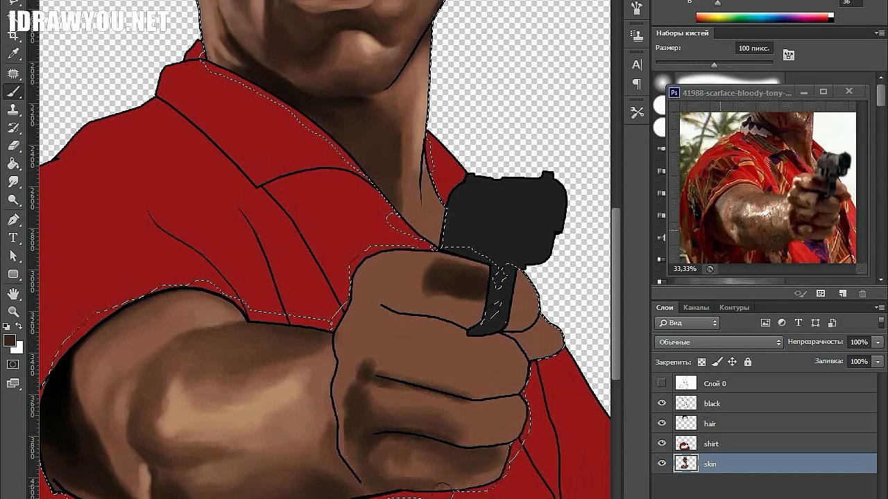 Tony Montana Scarface artwork in GTA V style