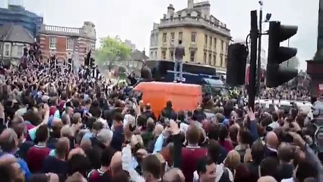 West Ham hooligans ambushed the Manchester United team bus on Tuesday
