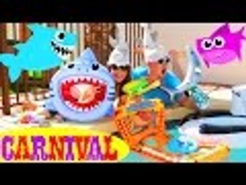 Disney | POOL Carnival Games Shark Toys + Potty Toss Family Game Challenge in Giant Swimming Pool