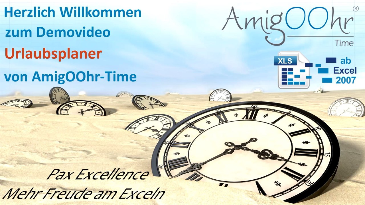 Urlaubsplaner in Excel, Demo-Video von AmigOOhr-Time