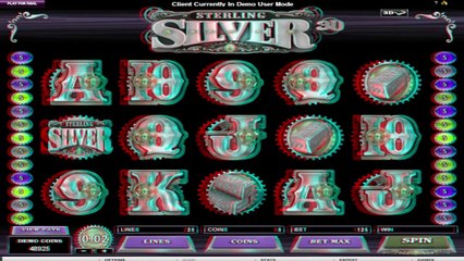 Sterling Silver 3D ilmainen kasino kolikkopeli Microgaming Video Esikatselu