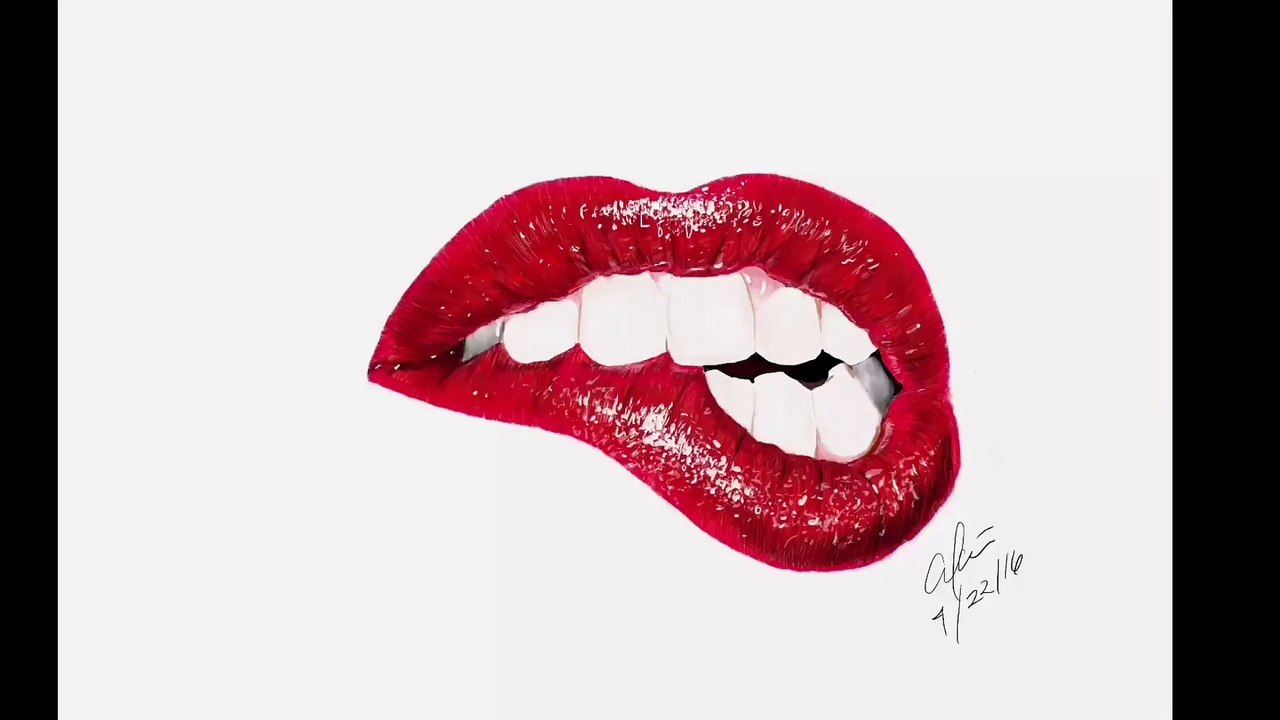 Realistic Lips Speed Drawing using iPad Pro 9.7 + Apple Pencil + Procreate