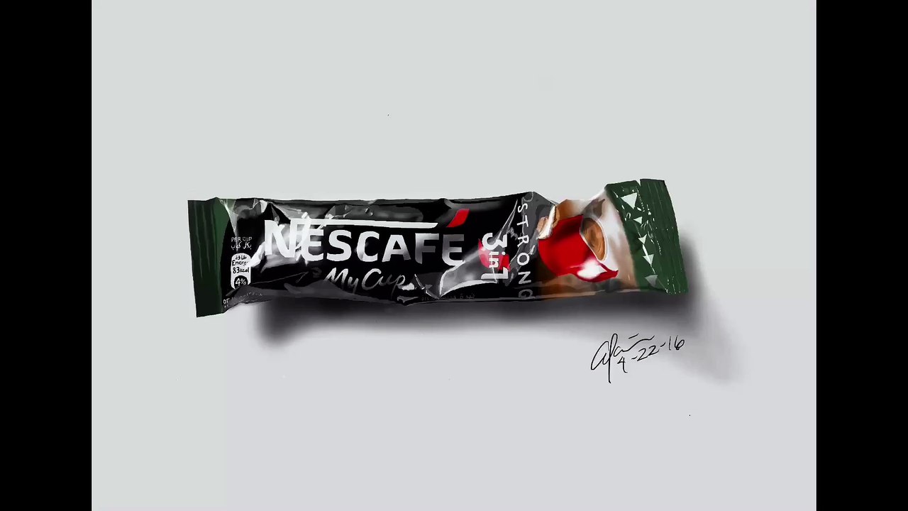 Realistic Nescafe Speed Drawing using iPad Pro 9.7 + Apple Pencil + Procreate