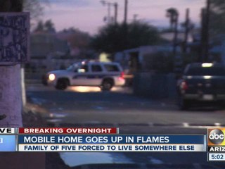 Mobile home destroyed in overnight fire in Phoenix