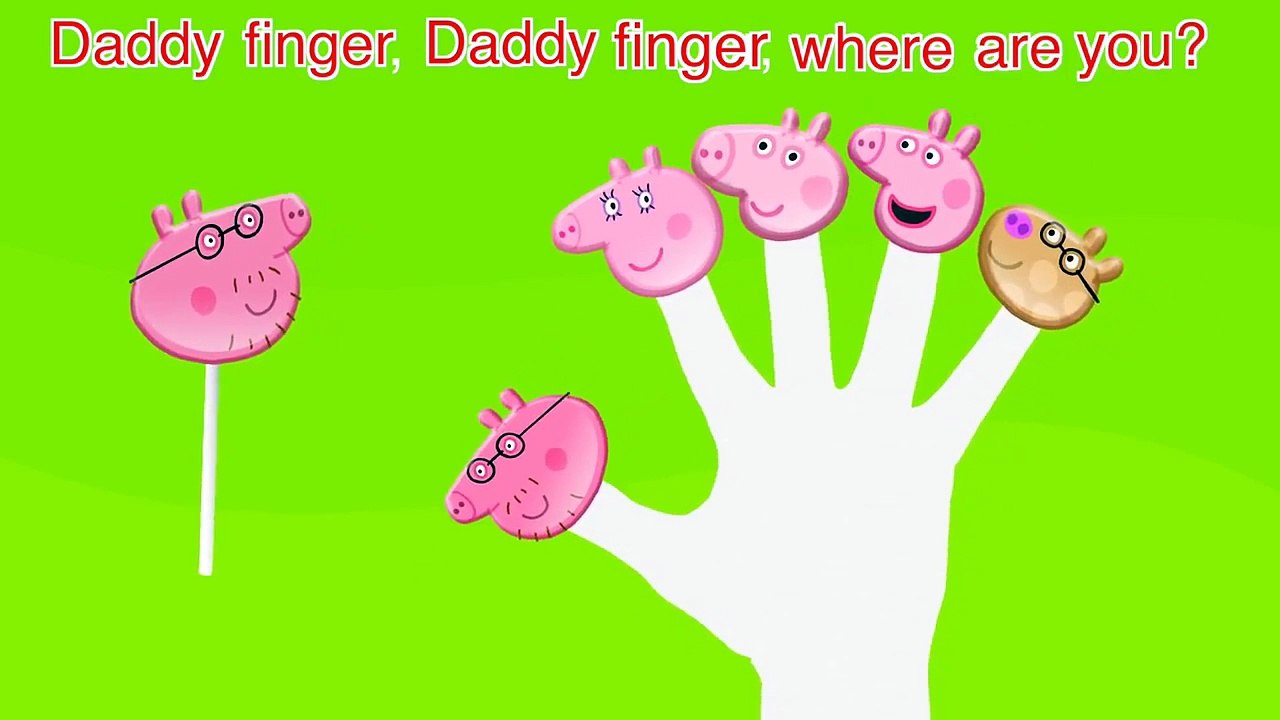 Peppa Pig Lollipop 4 Finger Family \ Nursery Rhymes Lyrics