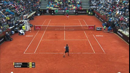 Amazing Andy Murray shot on championship point in Rome v Djokovic - 2016 Internazionali BNL d Italia