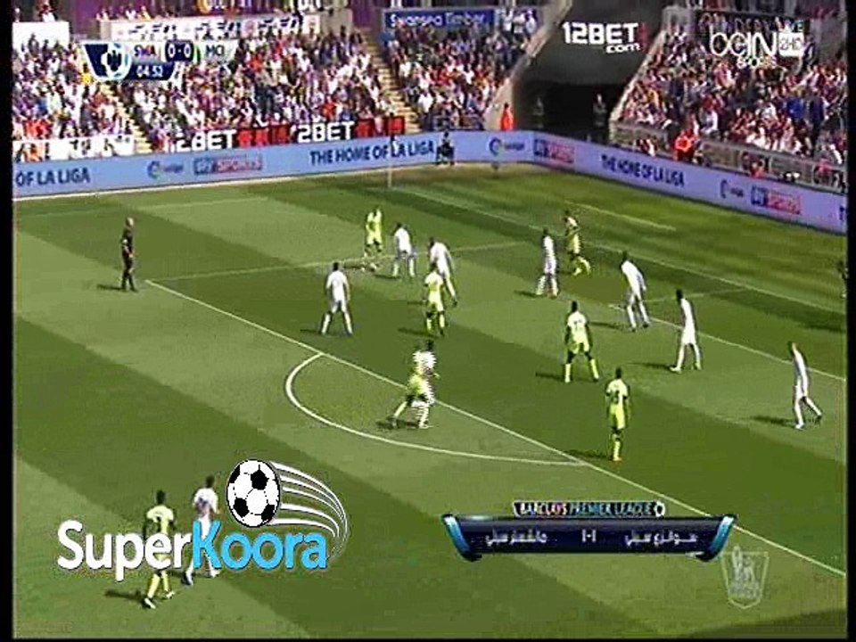 اهداف مباراة ( سوانزي سيتي 1-1 مانشستر سيتي ) الدورى الانجليزى