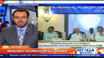 Gobierno colombiano y las FARC acuerdan salida progresiva de niños y jóvenes reclutados por la guerrilla