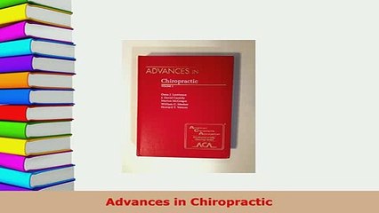 Download  Advances in Chiropractic Free Books