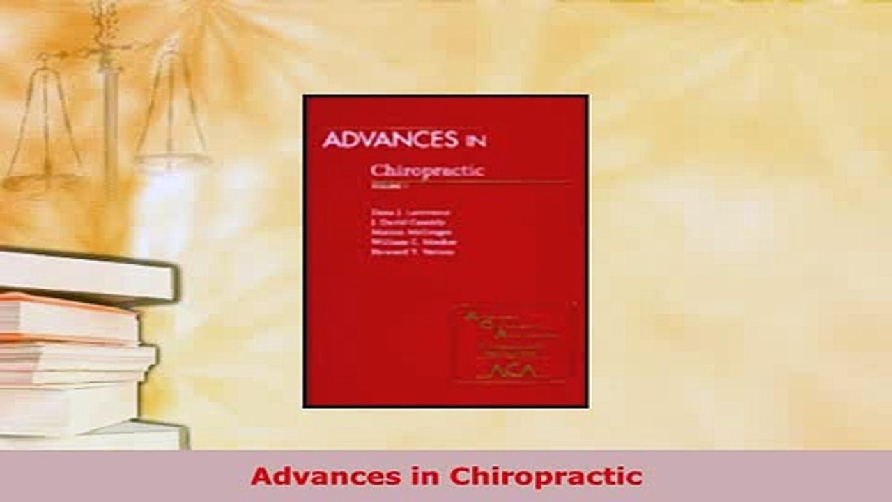 Download  Advances in Chiropractic  EBook