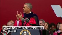 Obama targets Trump in commencement speech