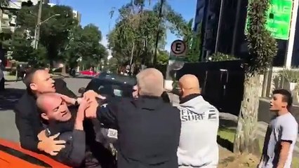 Brazilian Fan hits UFC fighter Matt Brown and is tackled and beaten by Matt's teammate.